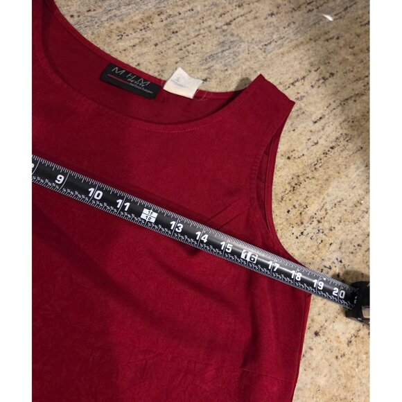 VTG MHM Mellisa Harper Red Dress & Jacket Set Size 10 Petite Side Slits - Picture 8 of 16